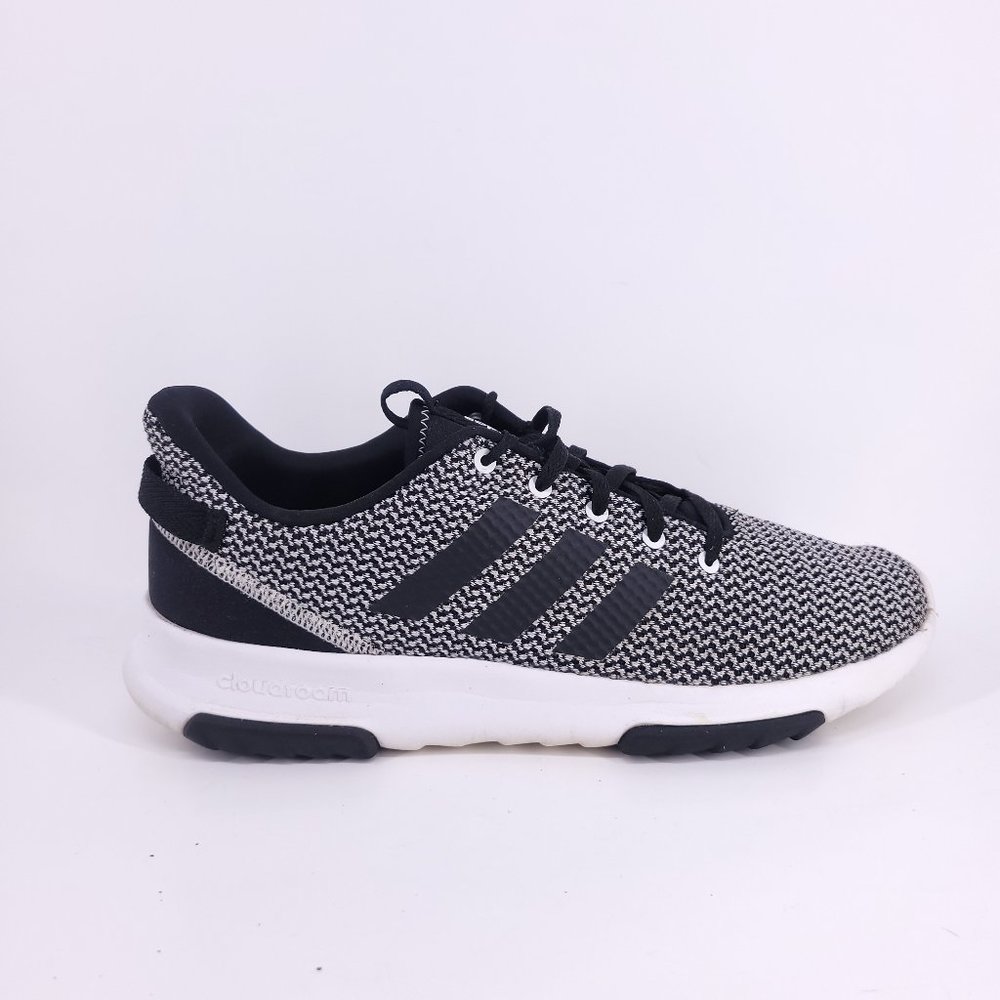 Adidas Lite Racer Cloudfoam Sneakers Men's 10 Black White Running Walking Used